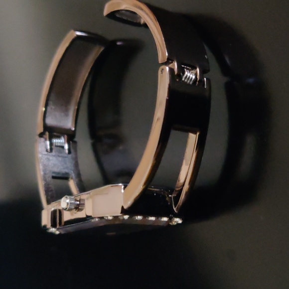 Chicos Rose/Copper Toned Fashion Cuff Quartz Watch With Rhinestone Accent - Picture 4 of 7